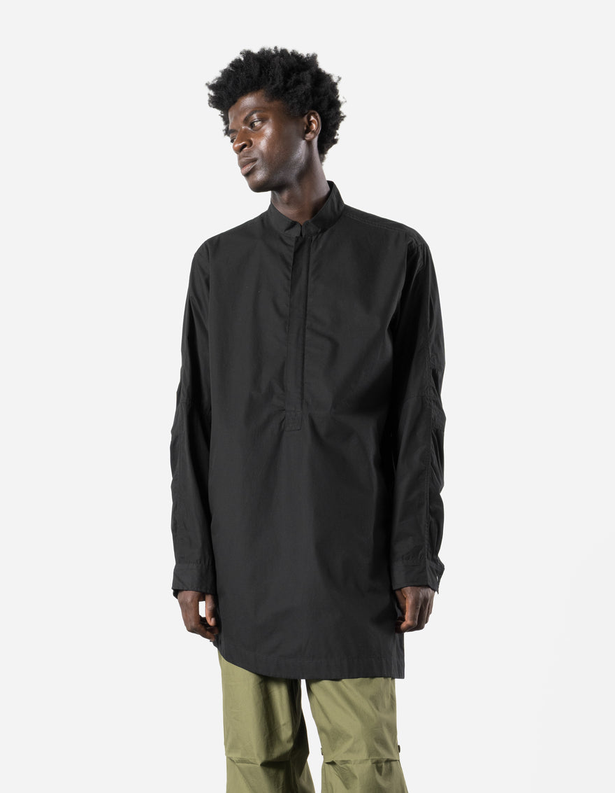 6108 Long Zipped Kurta Shirt Black