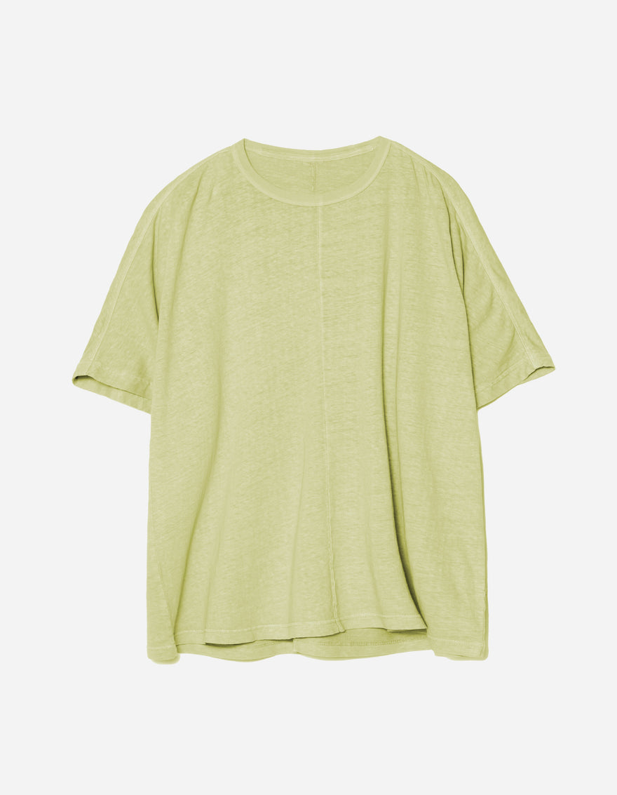 5234 Hemp Cross Loose S/S T-Shirt Moss Green