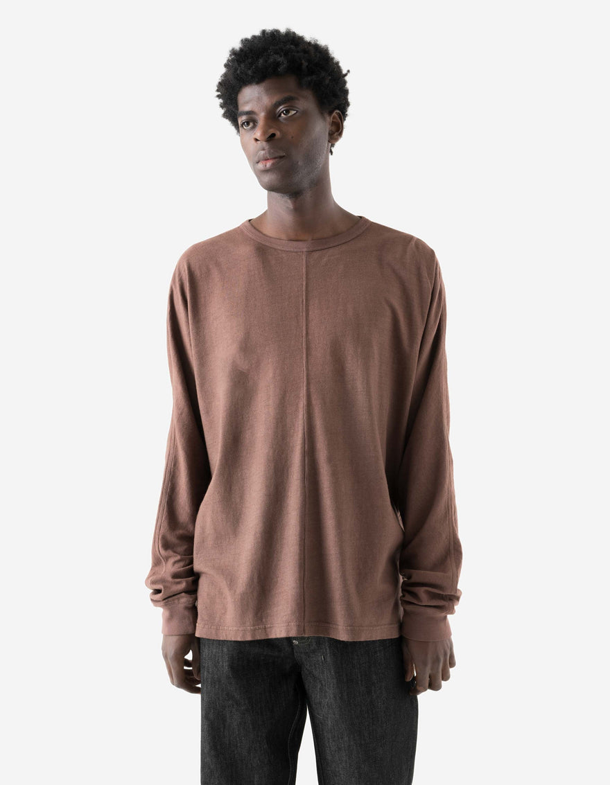 5245 Hemp Cross Loose L/S T-Shirt Earth Brown