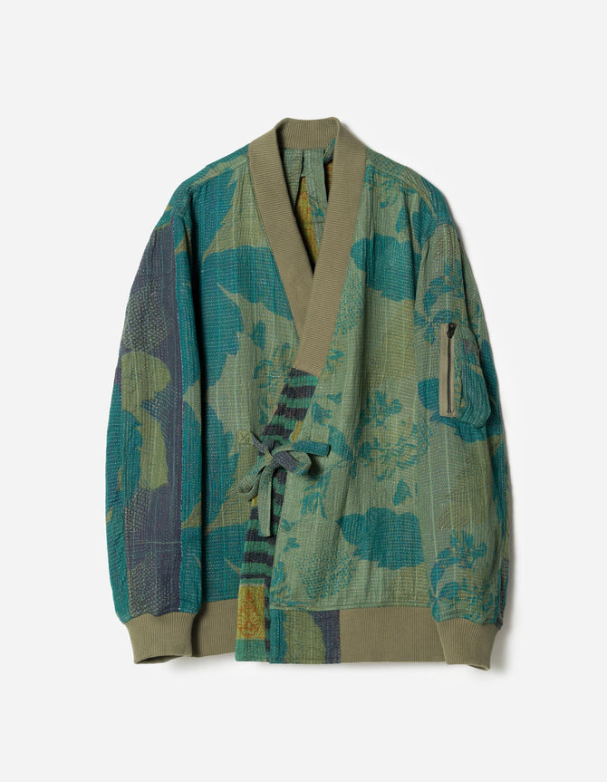 7186 Upcycled MA1 Kimono Olive