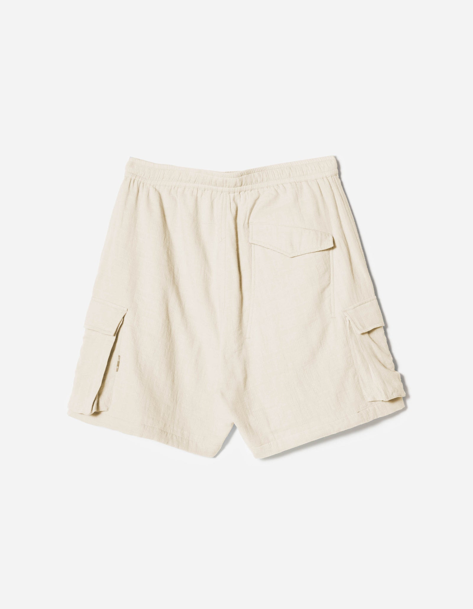 7317 Double Voile Asym Cargo Shorts Ecru