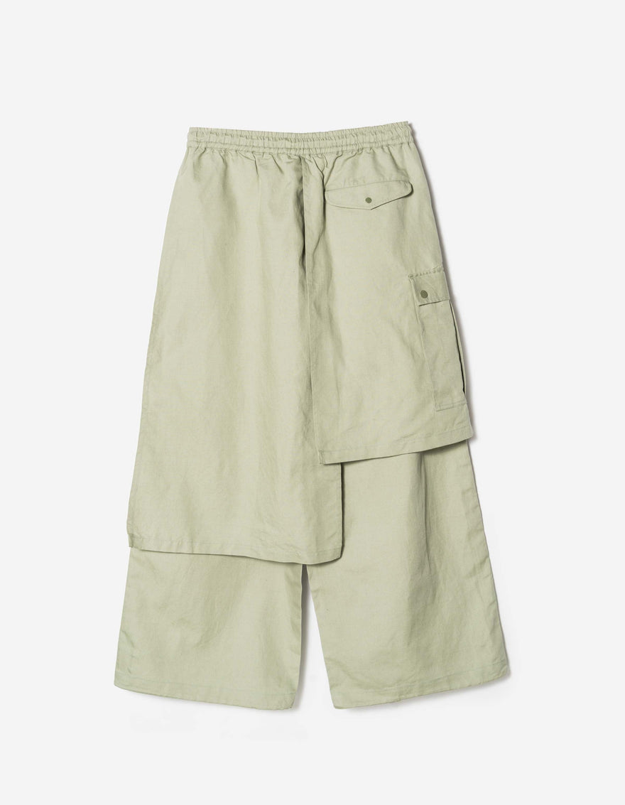 7398 Asym Cargo Hakama Pants Sage