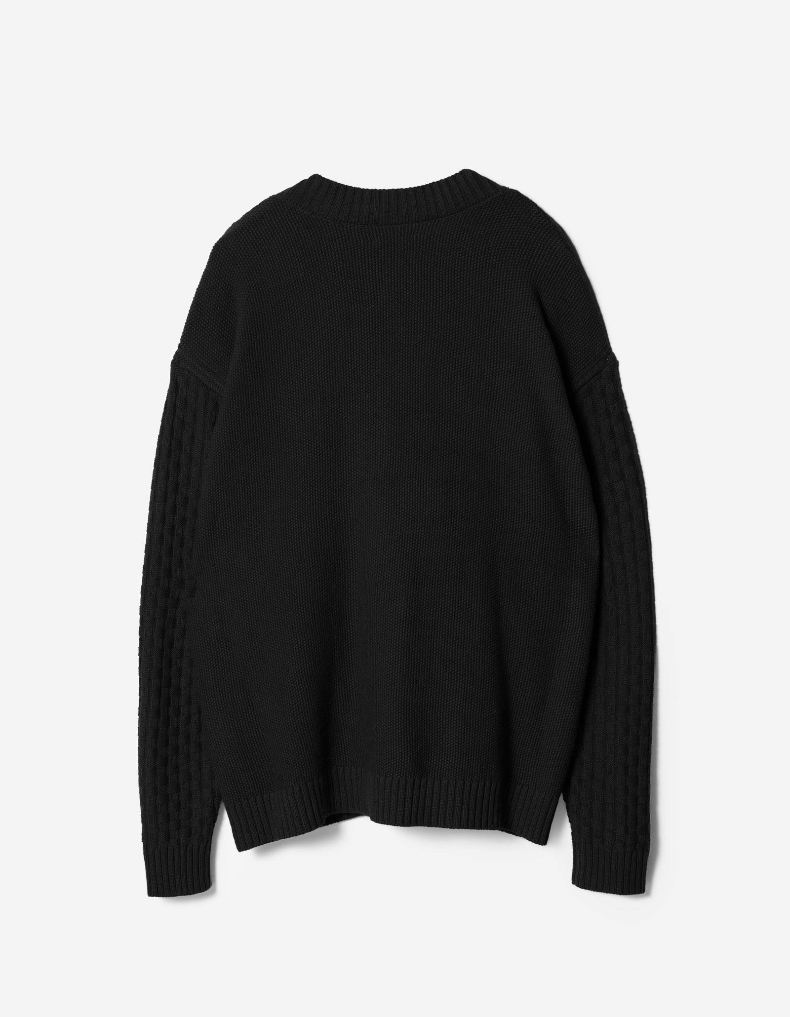 7577 Hemp Knitted Hanten Kimono Black