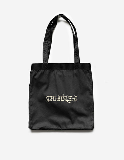 7592 Maha Script Tote Bag Black