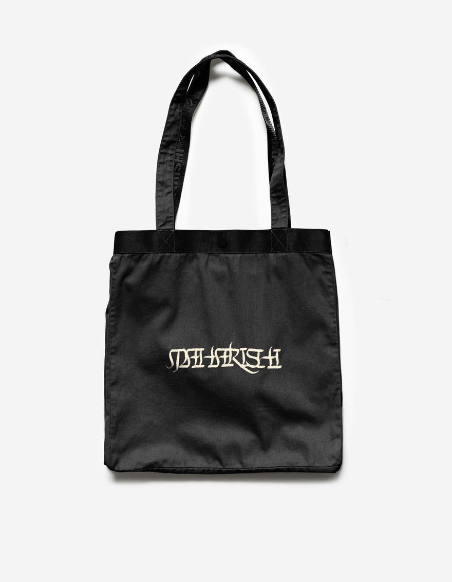 7592 Maha Script Tote Bag Black