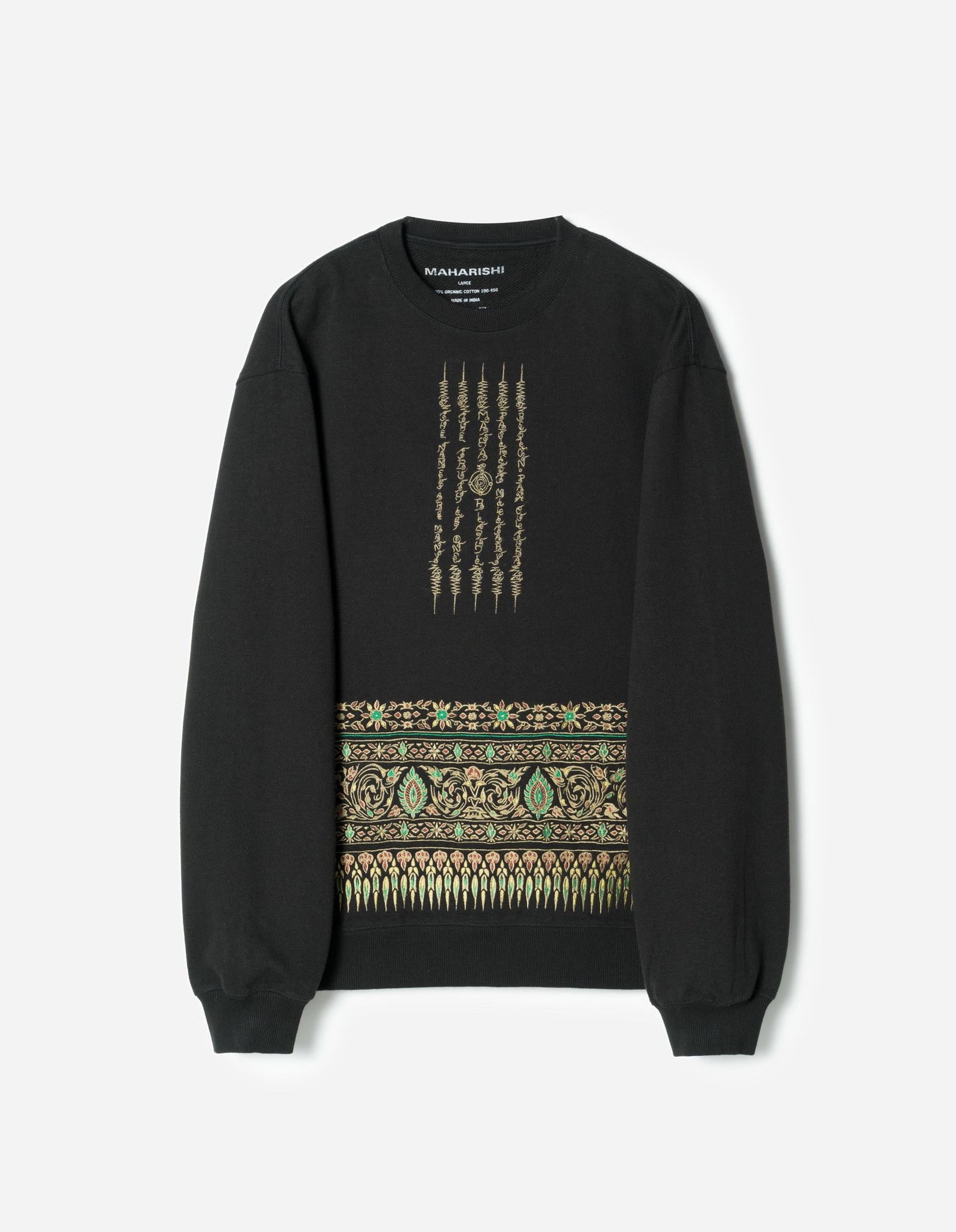 7687 Thai Hilltribe Crew Sweat Black