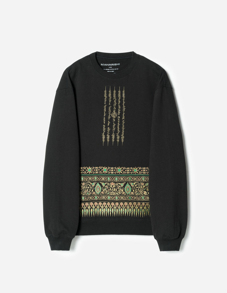 7687 Thai Hilltribe Crew Sweat Black