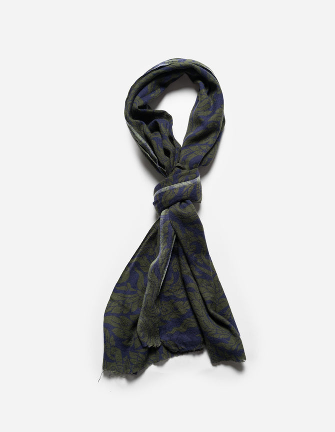 7690 Thai Temple Pashmina Navy/Olive