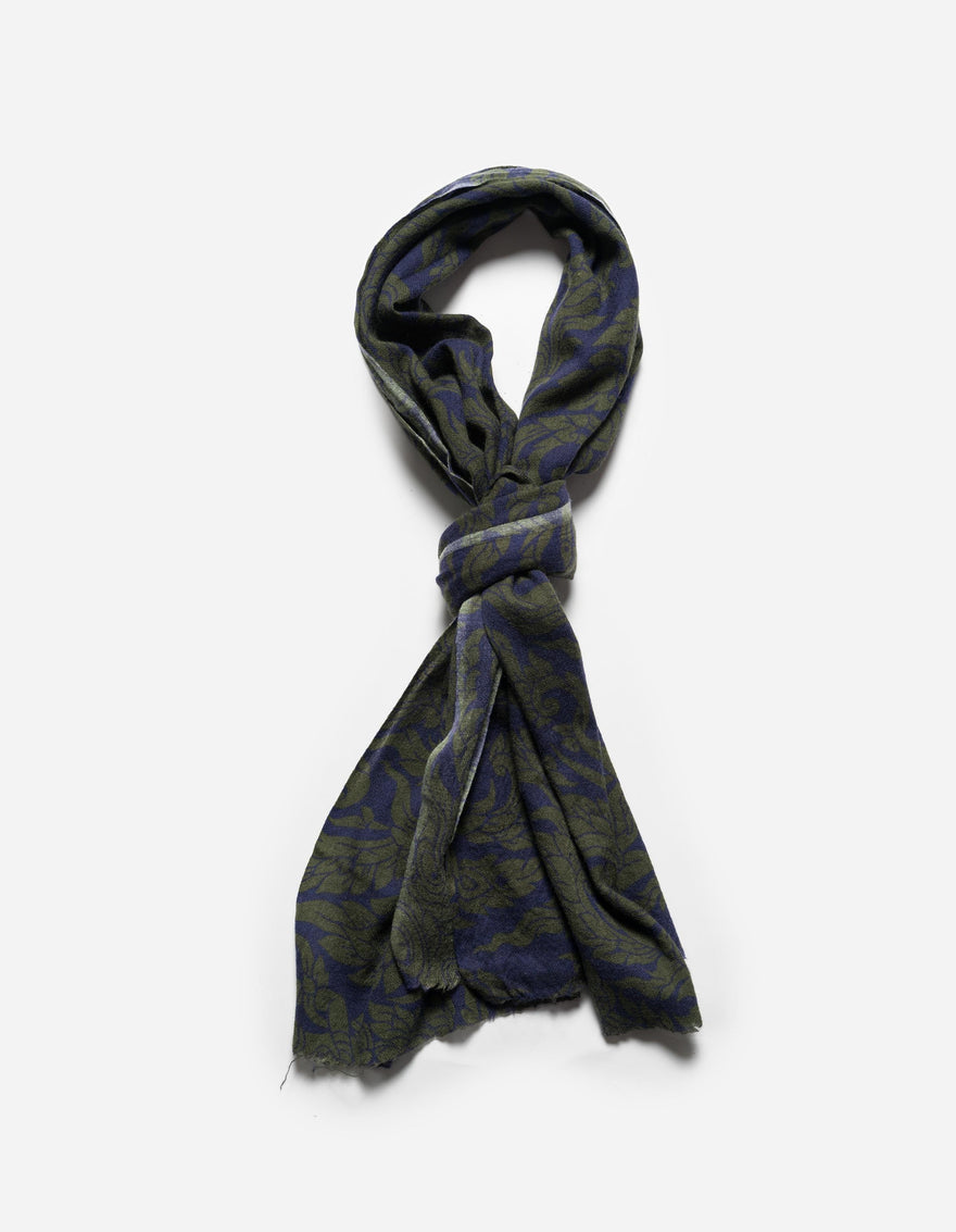 7690 Thai Temple Pashmina Navy/Olive