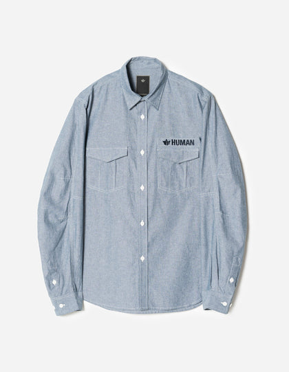 7711 Human Chambray Custom Shirt Mid Blue