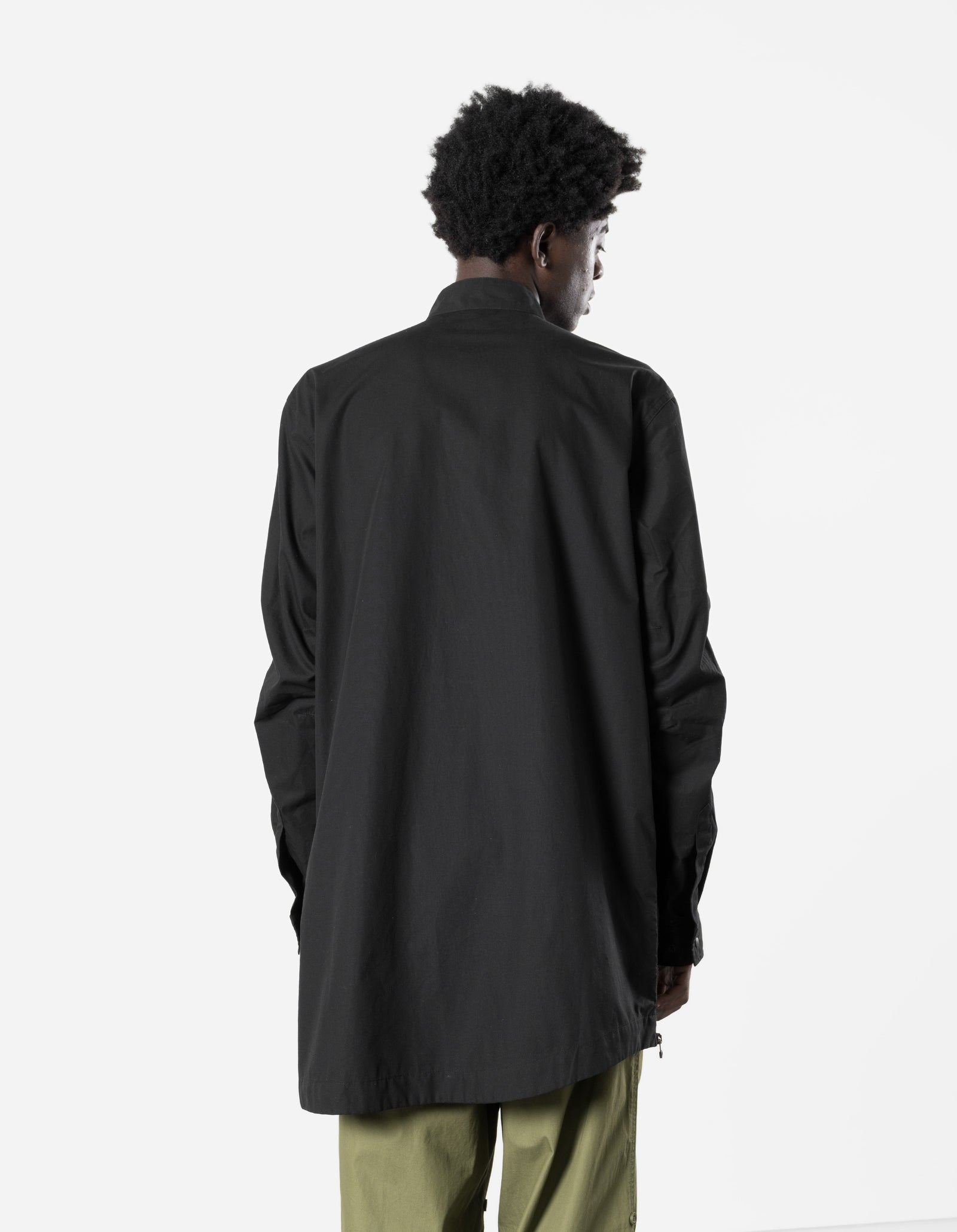 6108 Long Zipped Kurta Shirt Black