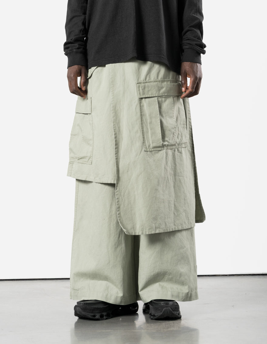 7398 Asym Cargo Hakama Pants Sage
