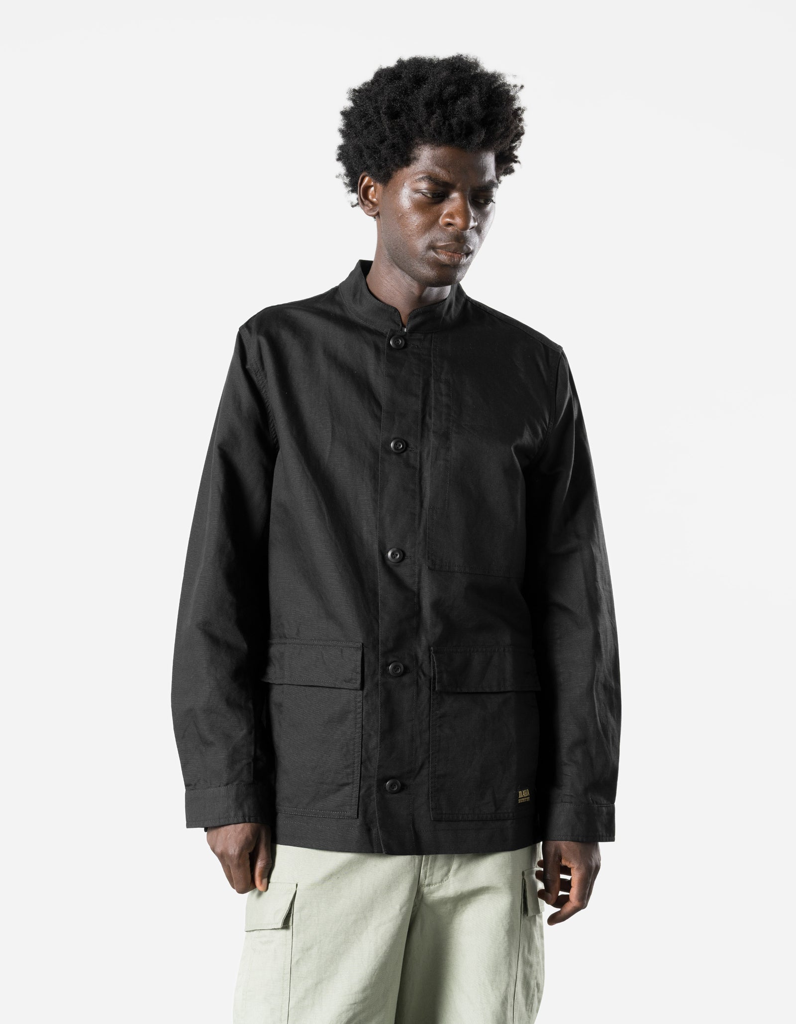 7590 Maha Mandarin Chore Jacket Black