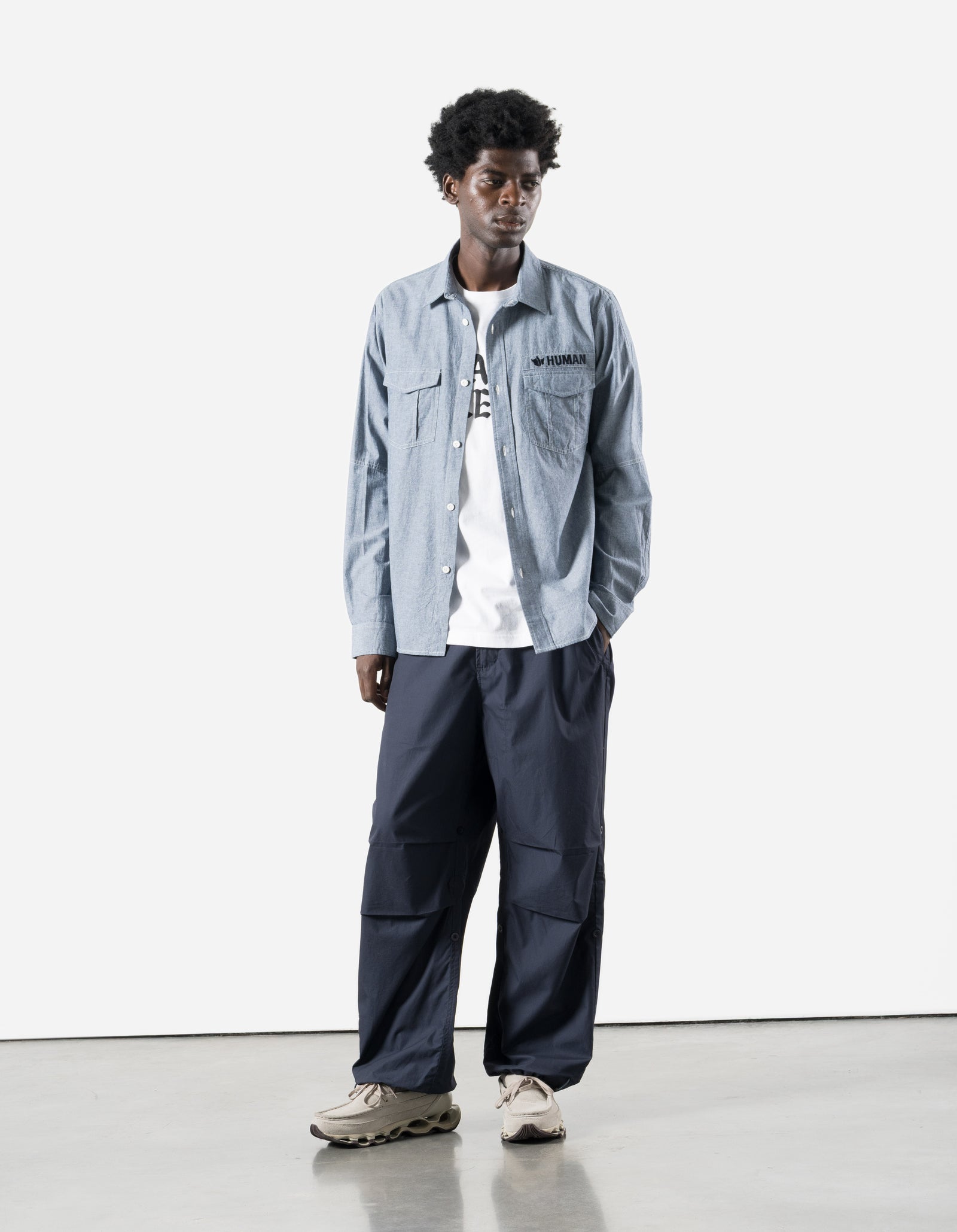 7711 Human Chambray Custom Shirt Mid Blue