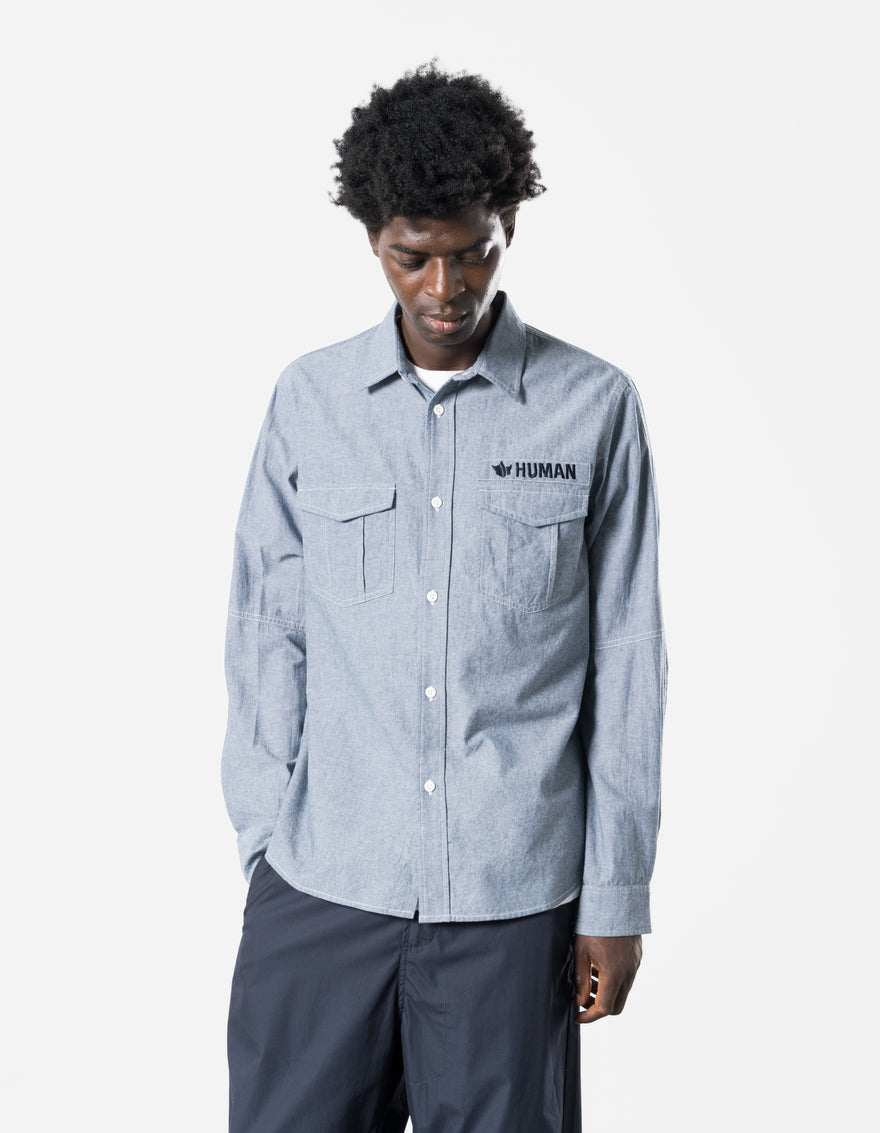 7711 Human Chambray Custom Shirt Mid Blue