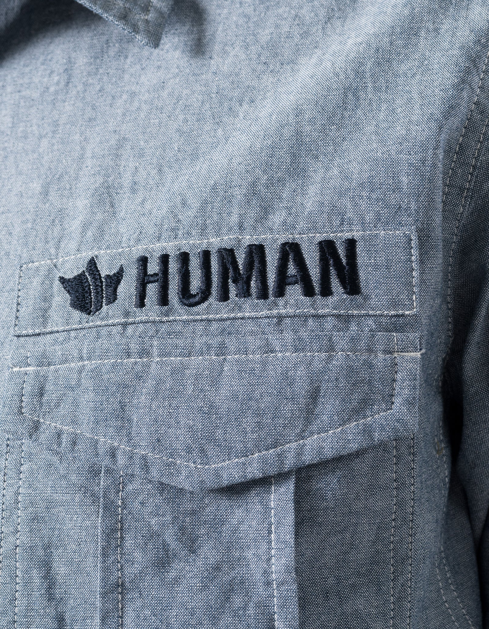 7711 Human Chambray Custom Shirt Mid Blue