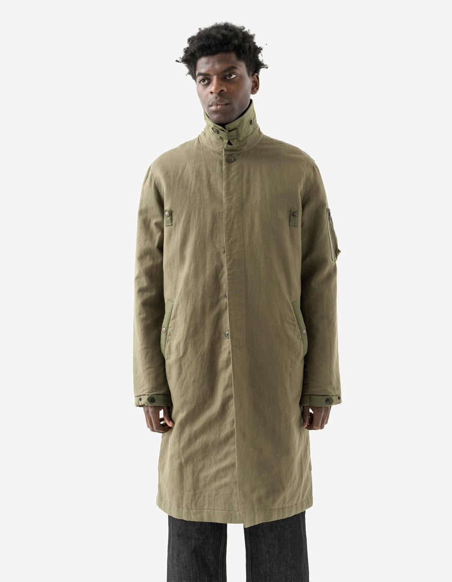 2210 Linear Snow Dragon Embroidered MA Mac Coat Olive OG-107F