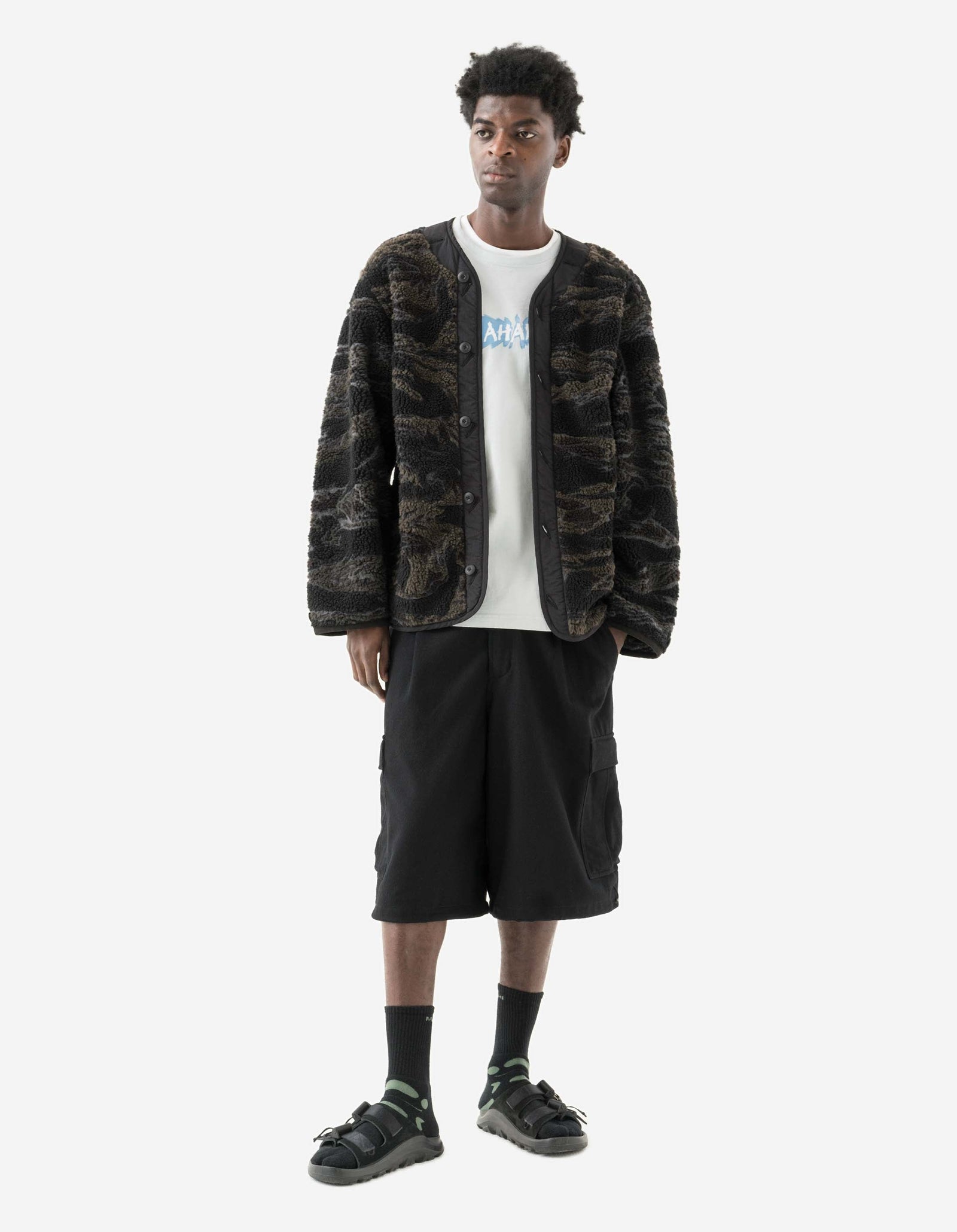 7118 Oversized Wool Cargo Snoshorts Black