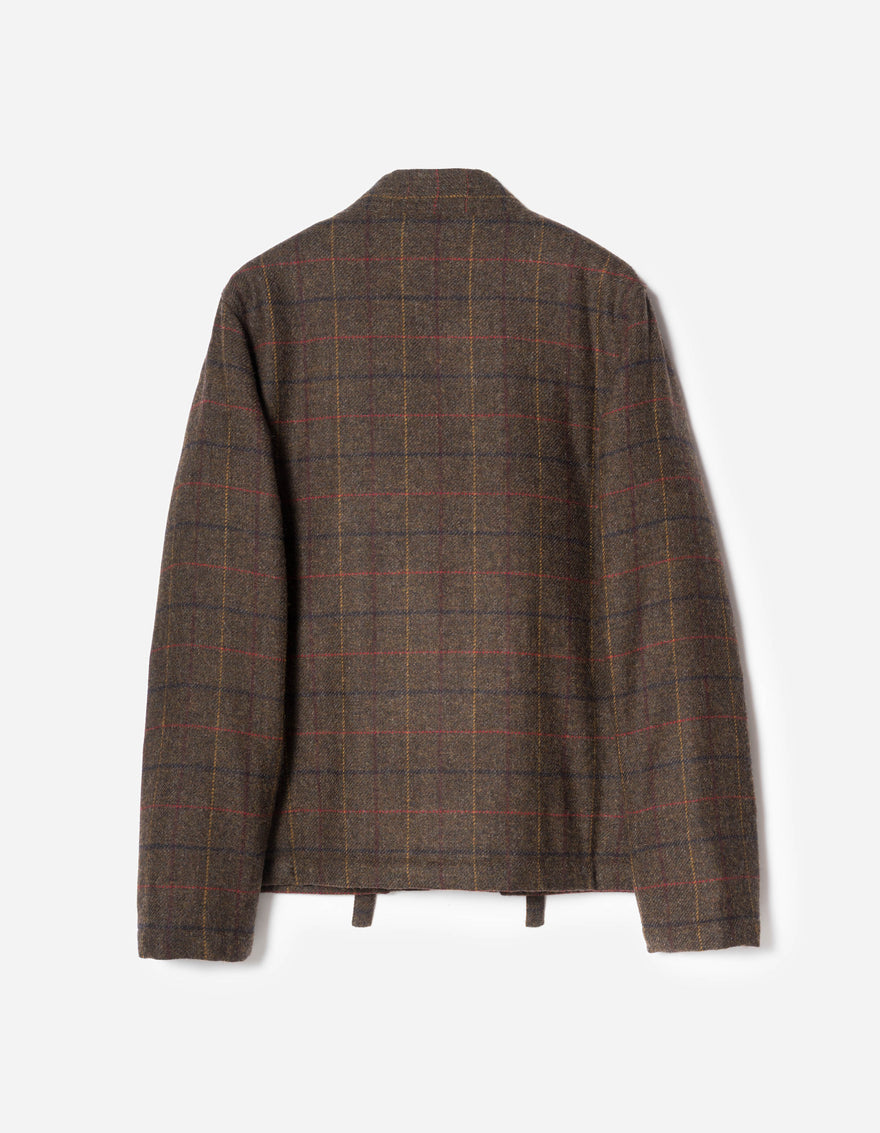 Brown checkered jacket on a white background