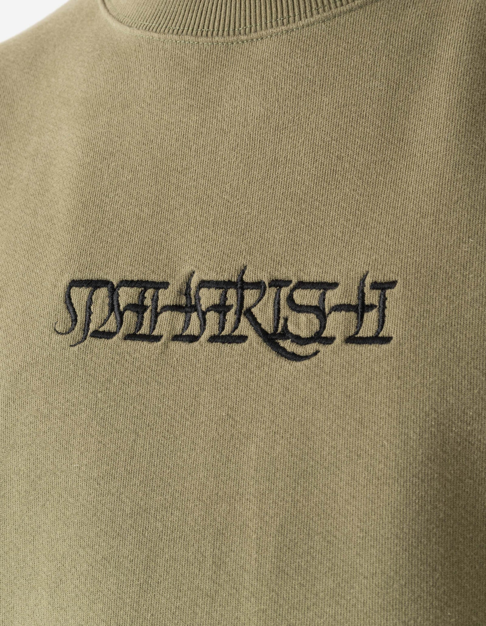 7549 Maha Script Crew Sweat Olive OG-107F