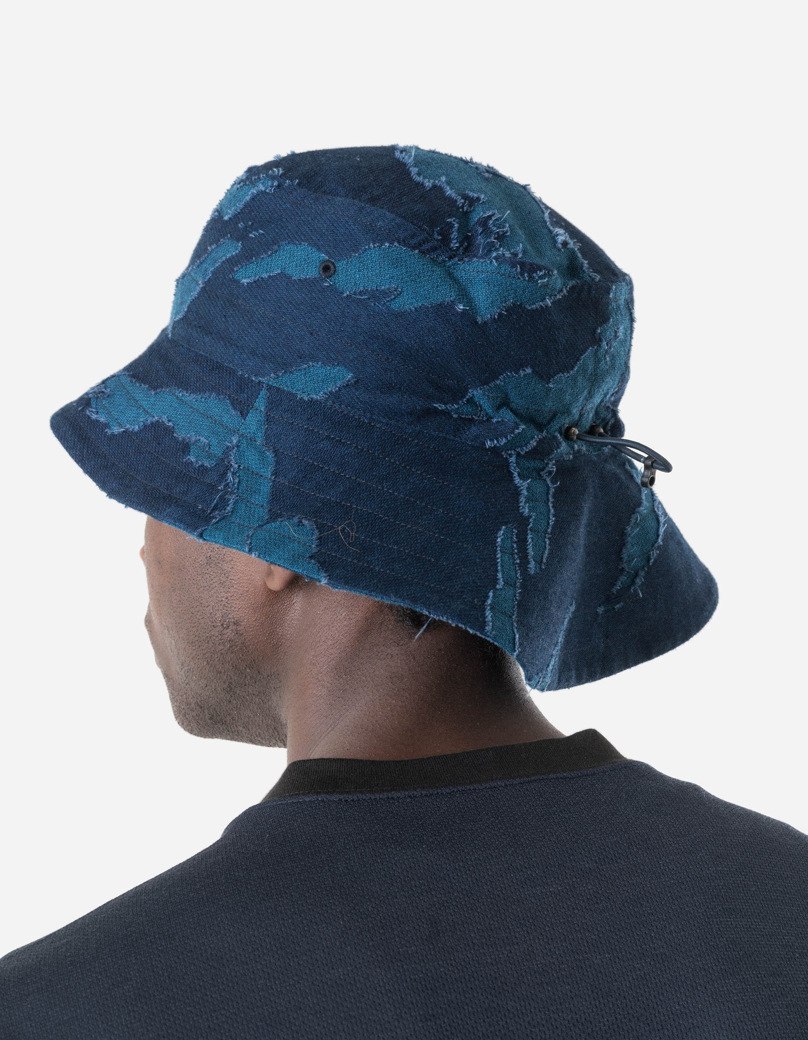 7571 Bonsai Forest Indigo Asym Bucket Hat Indigo