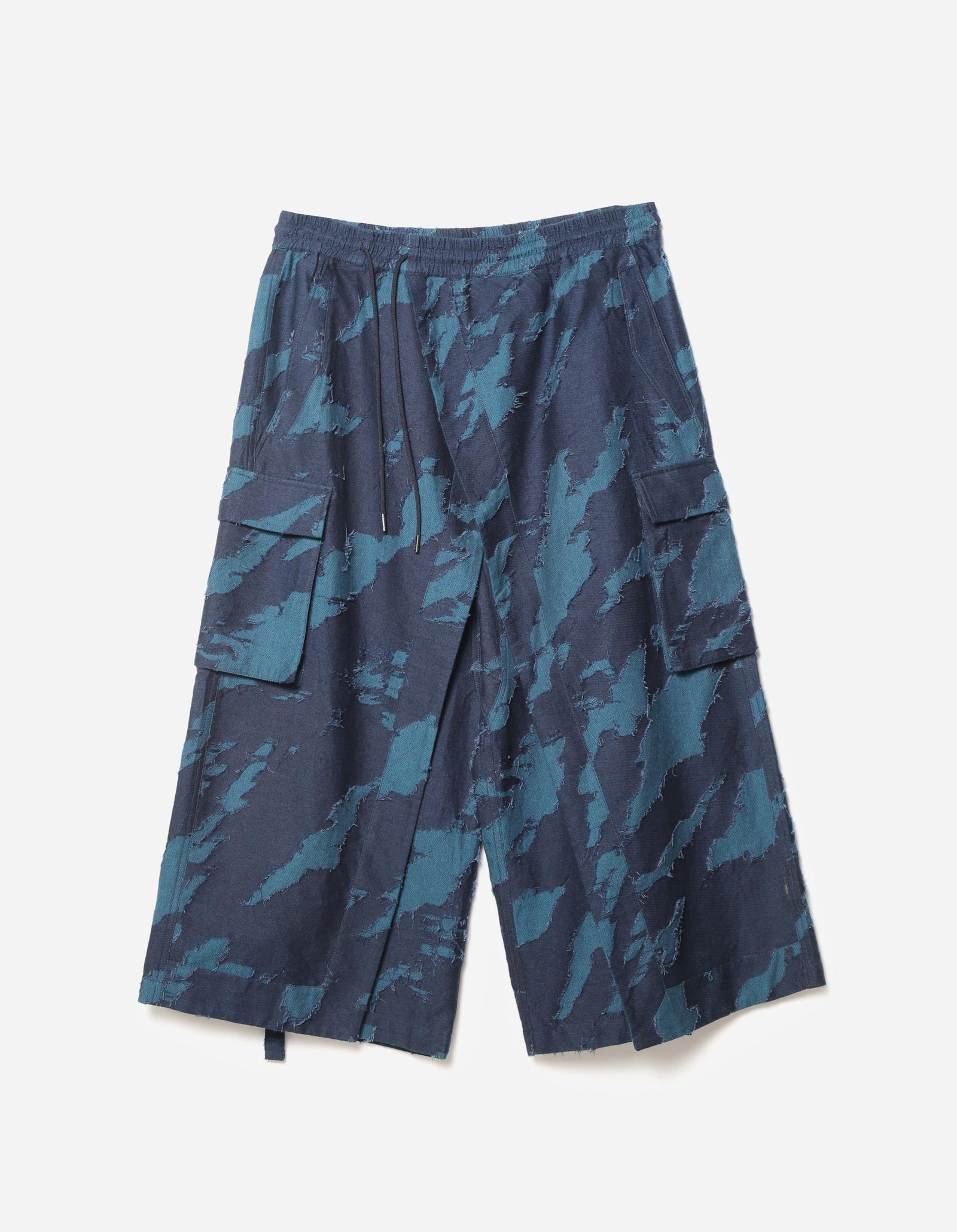 7573 Hakama Crossover Cropped Pants Indigo