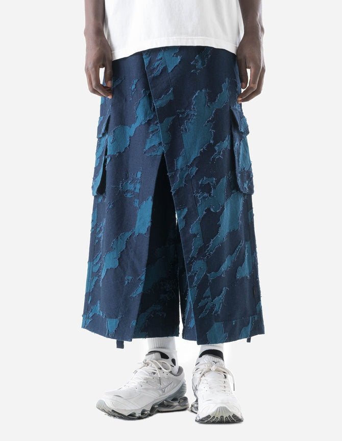 7573 Hakama Crossover Cropped Pants Indigo