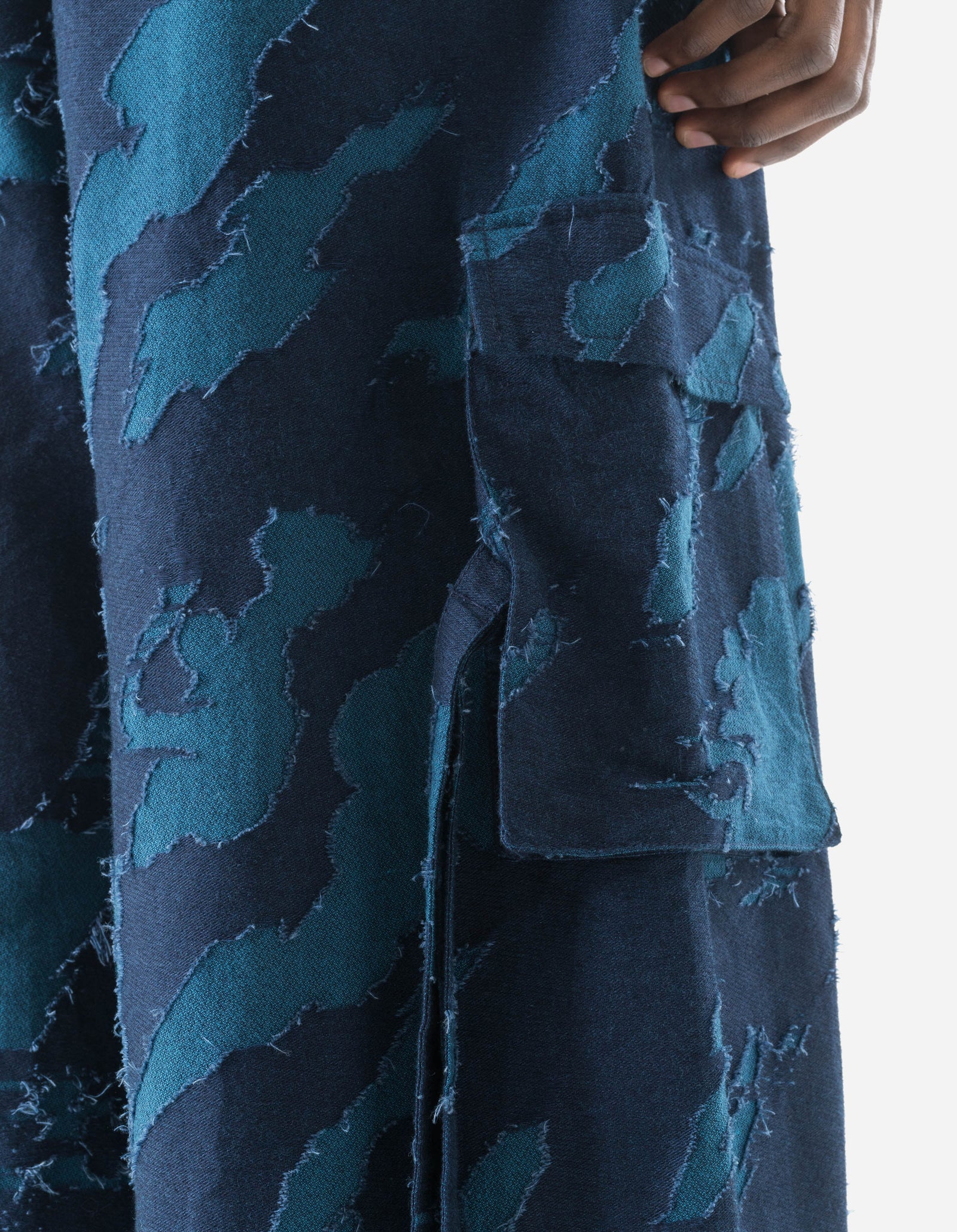 7573 Hakama Crossover Cropped Pants Indigo