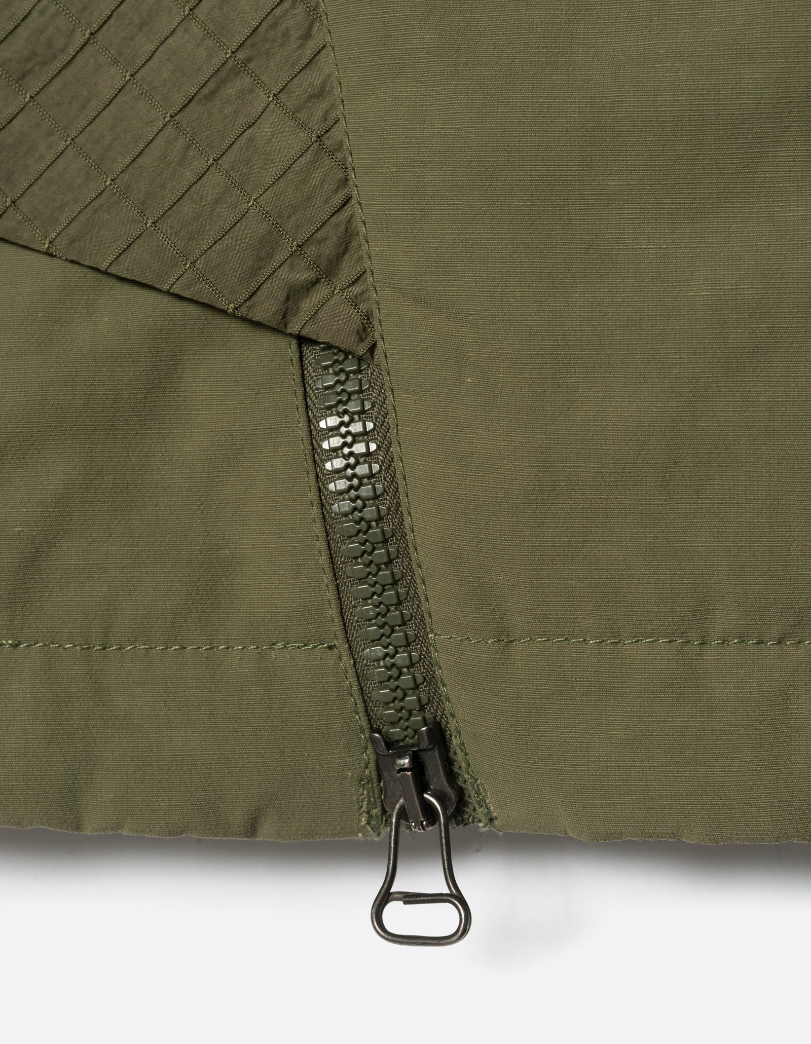 7581 DWR Hemp Light Padded Asym Vest Olive OG-107F