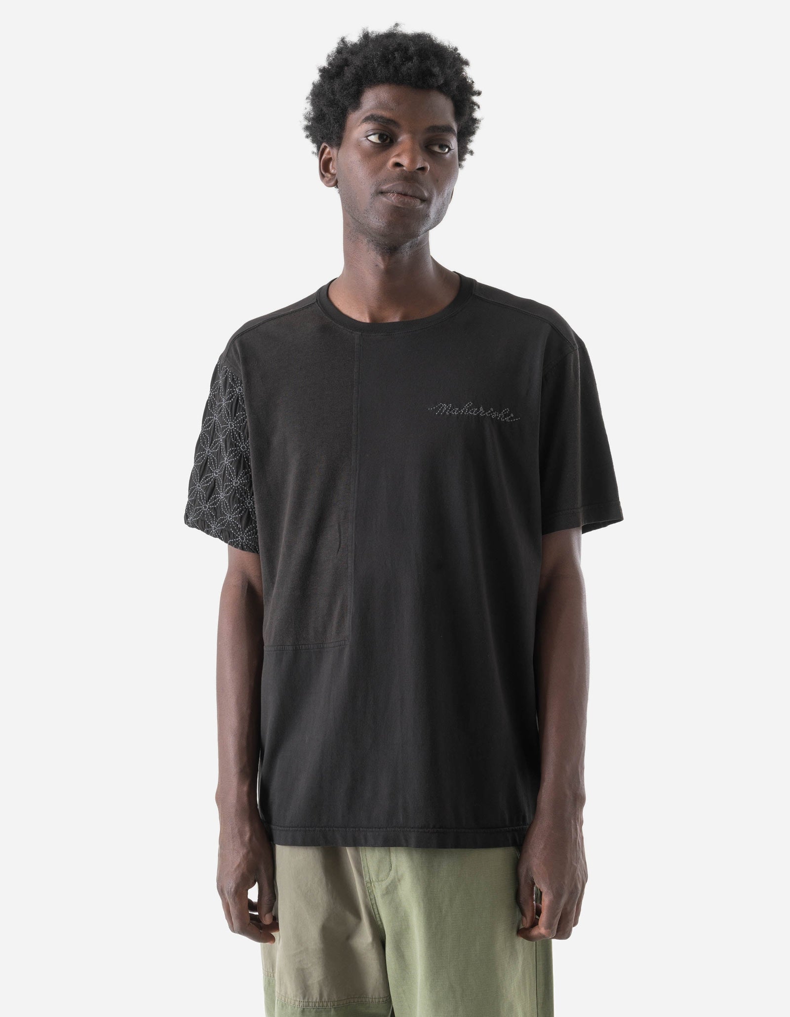 7586 Sashiko S/S T-Shirt Black