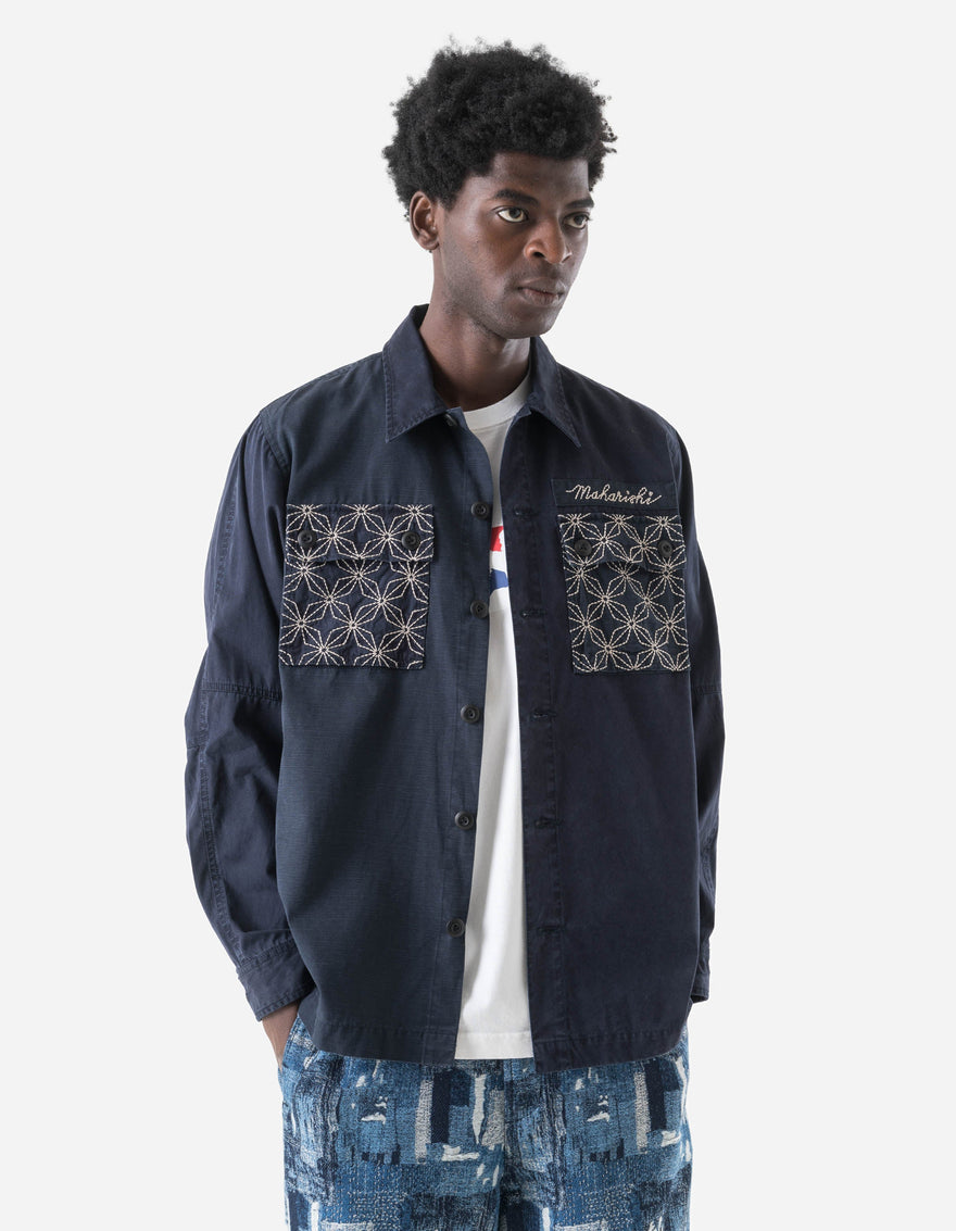 7595 Sashiko Utility Shirt Navy