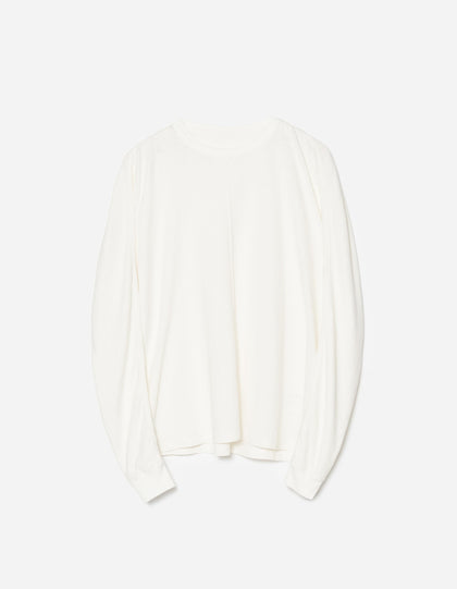 5245 Hemp Cross Oversized L/S T-Shirt White