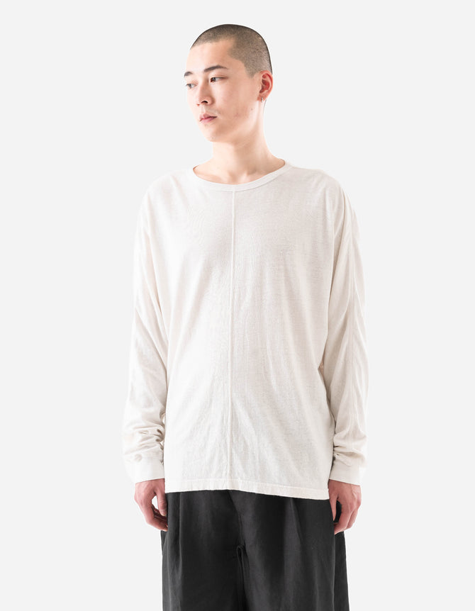 5245 Hemp Cross Oversized L/S T-Shirt White