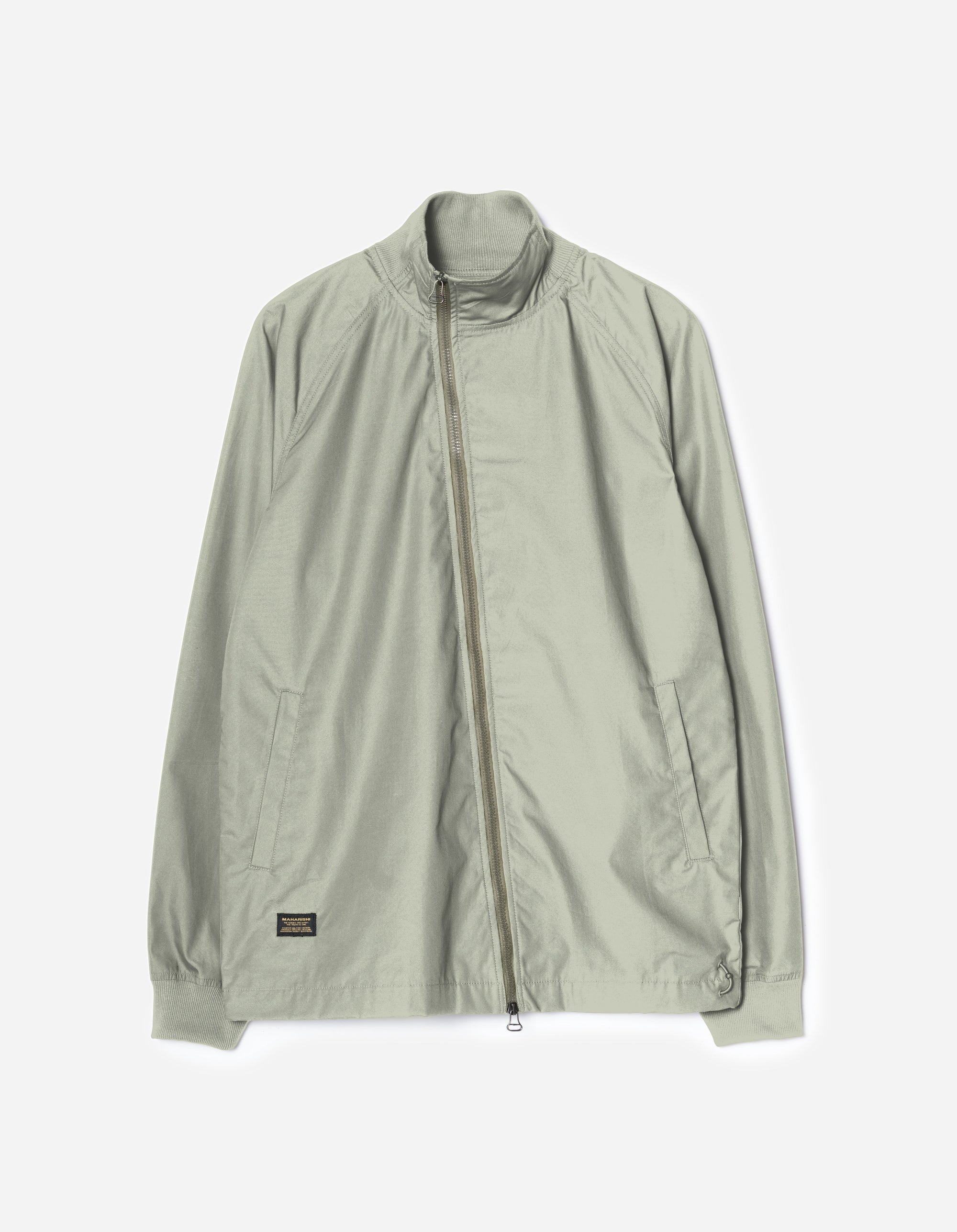 7211 Asym Woven Track Top Sage