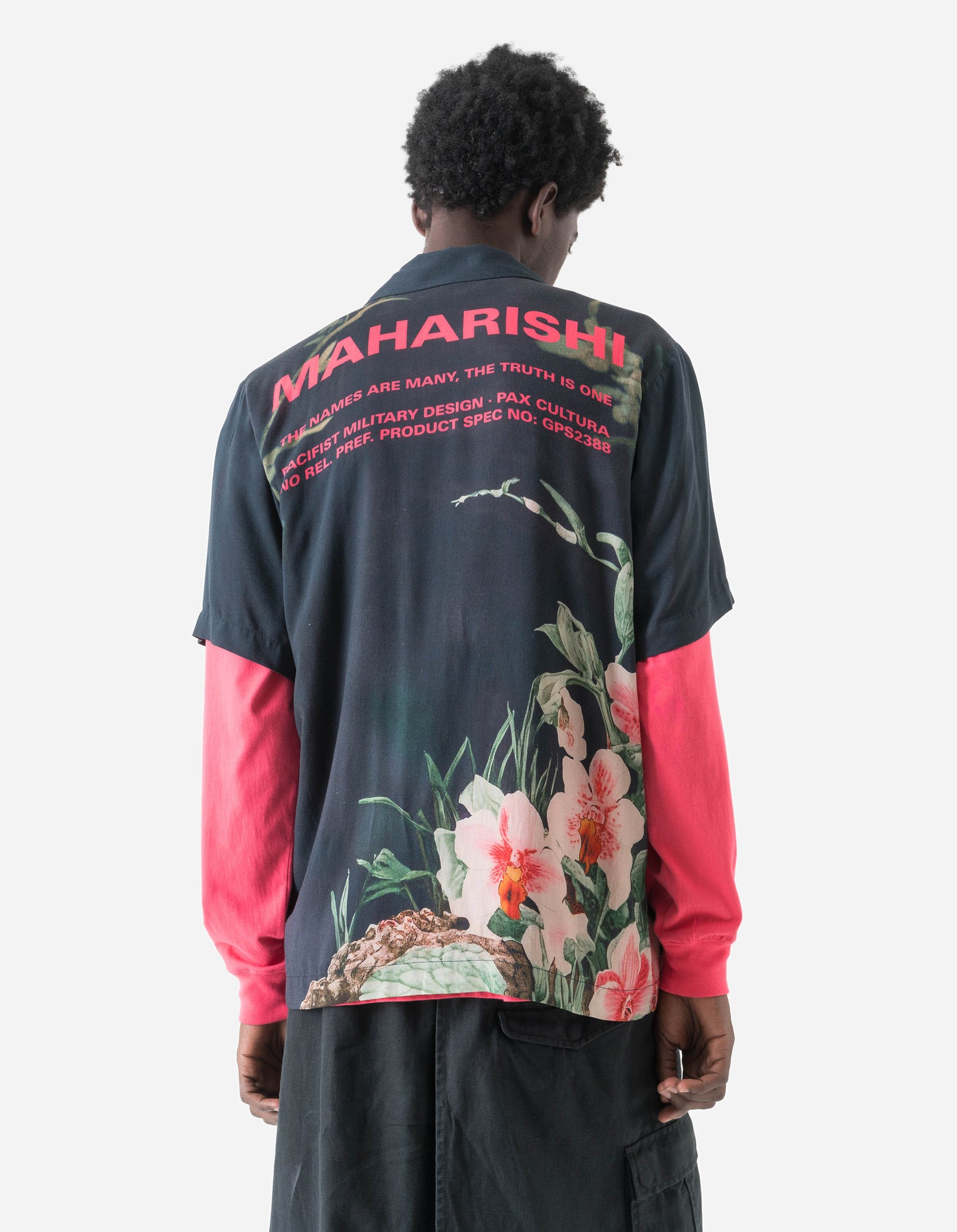 7594 Orchid Mantis Camp Collar Shirt Navy