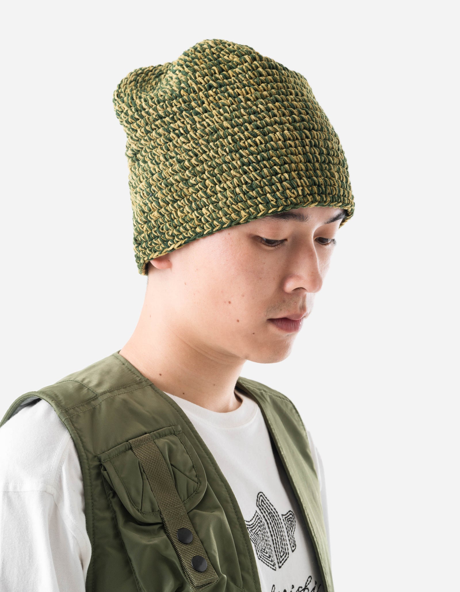 7292 Maharishi Crochet Beanie Green/Olive