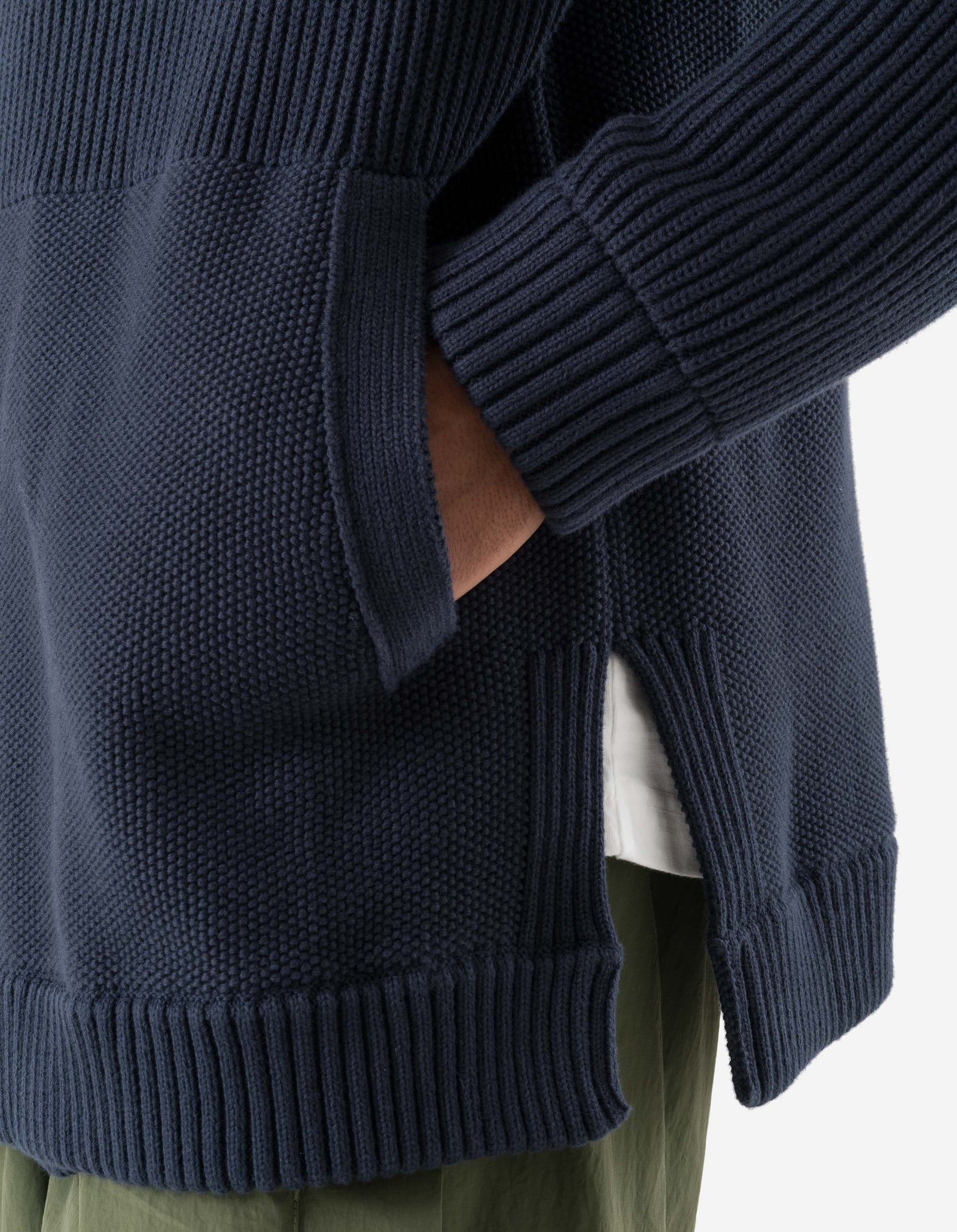 7272 Maharishi Knitted Kimono Navy