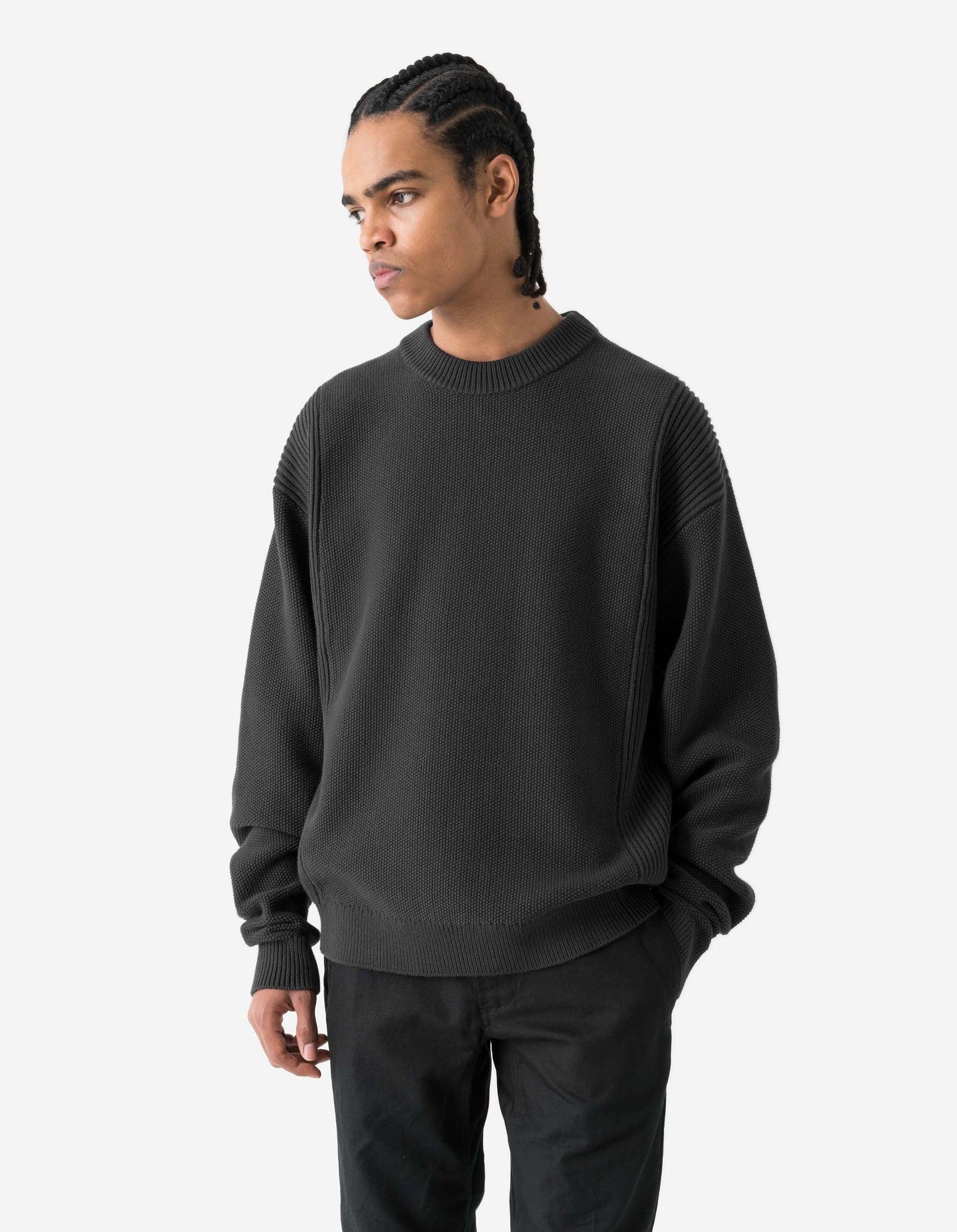 7273 Maharishi Knitted Crew Black