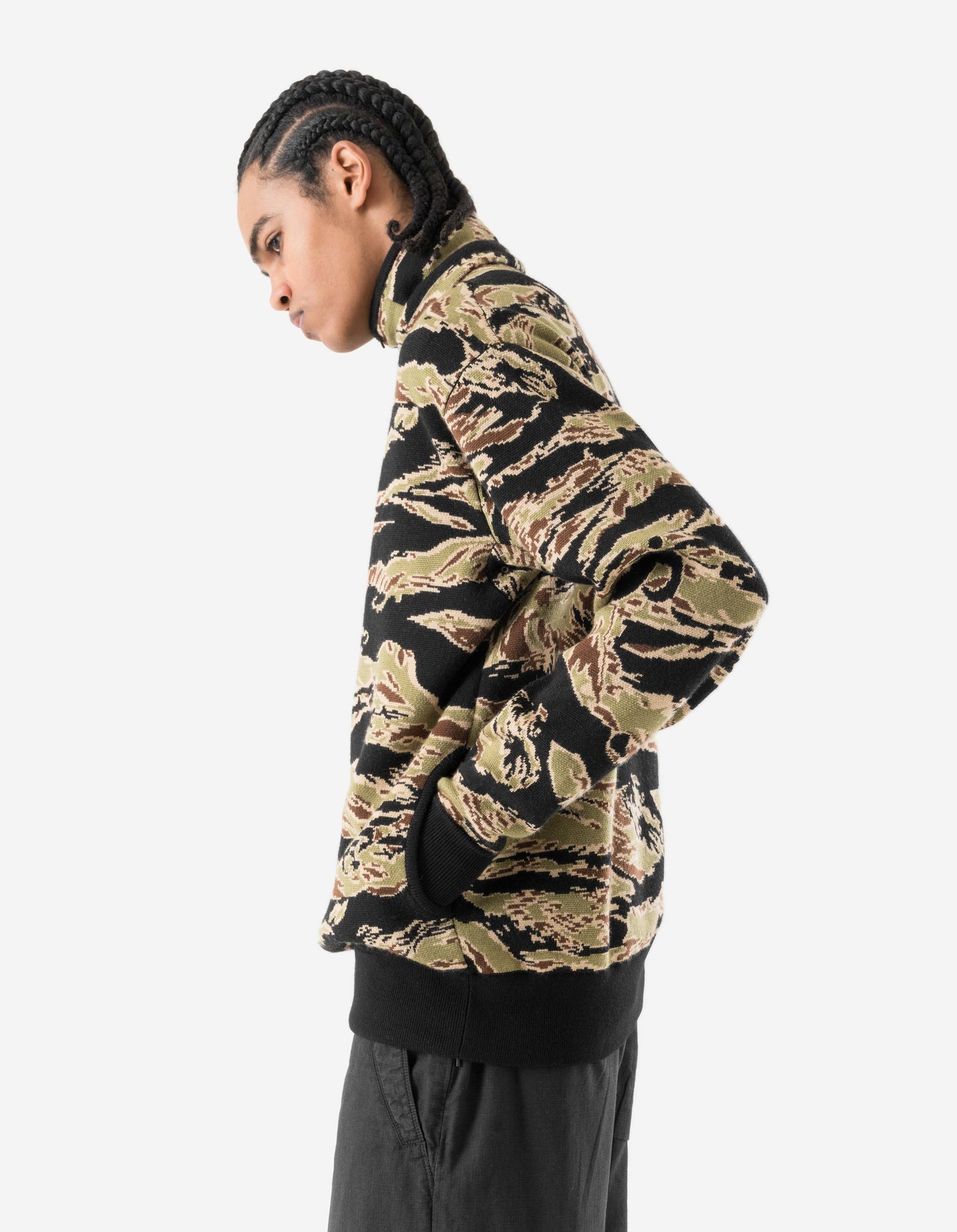 7286 Camo Half Balaclava Knit Woodland
