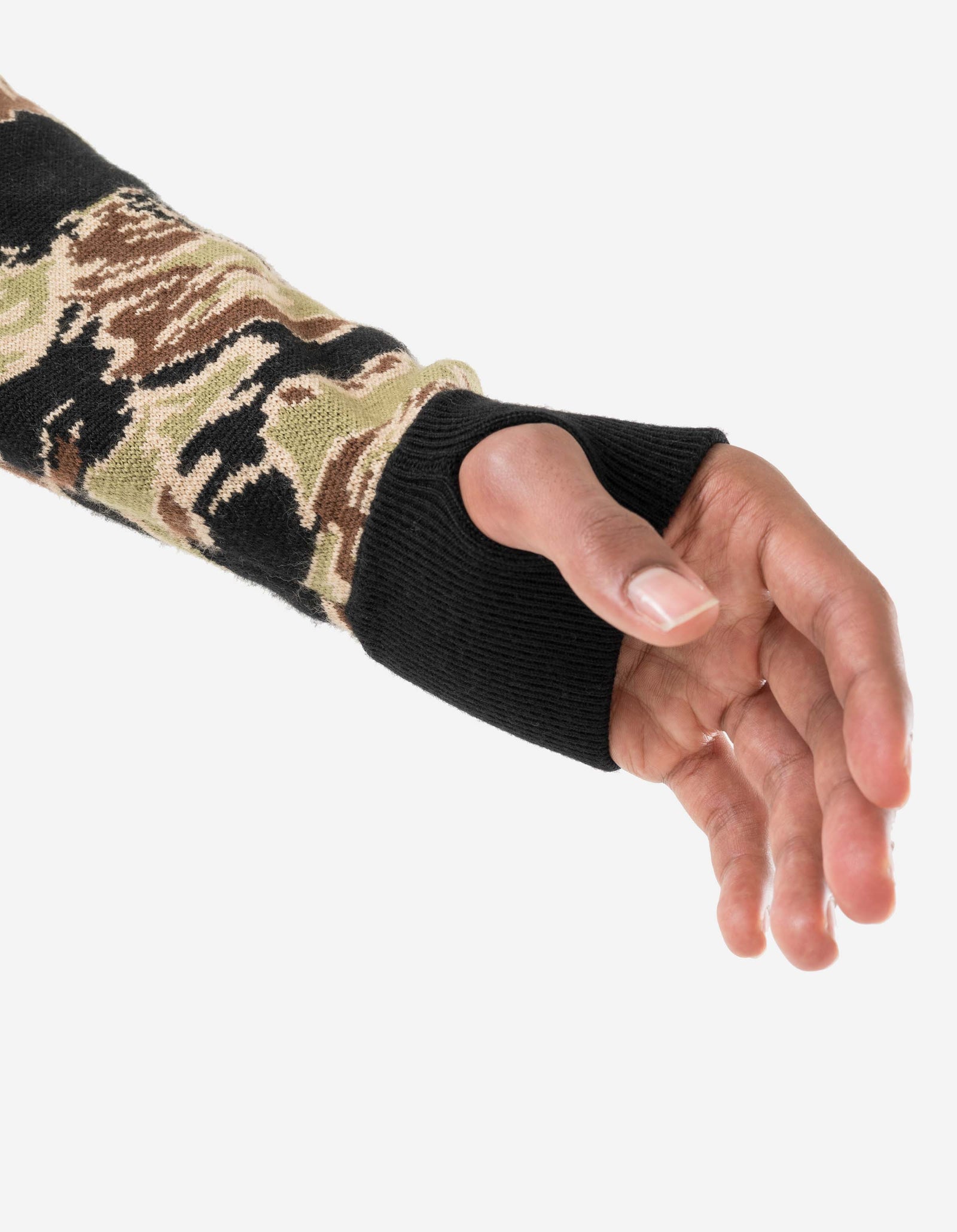 7286 Camo Half Balaclava Knit Woodland