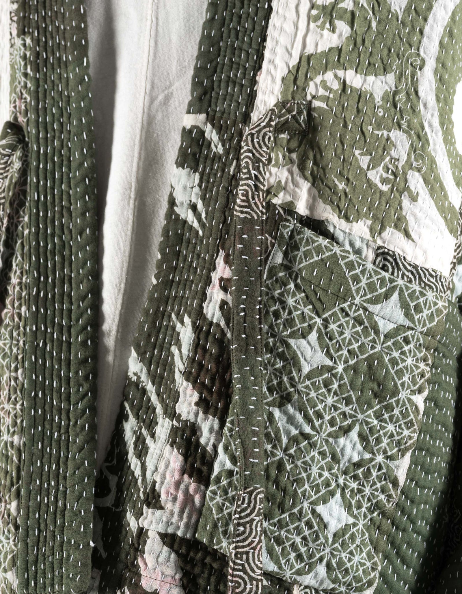 7277 Maha Dry Goods Kimono Ecru/Olive