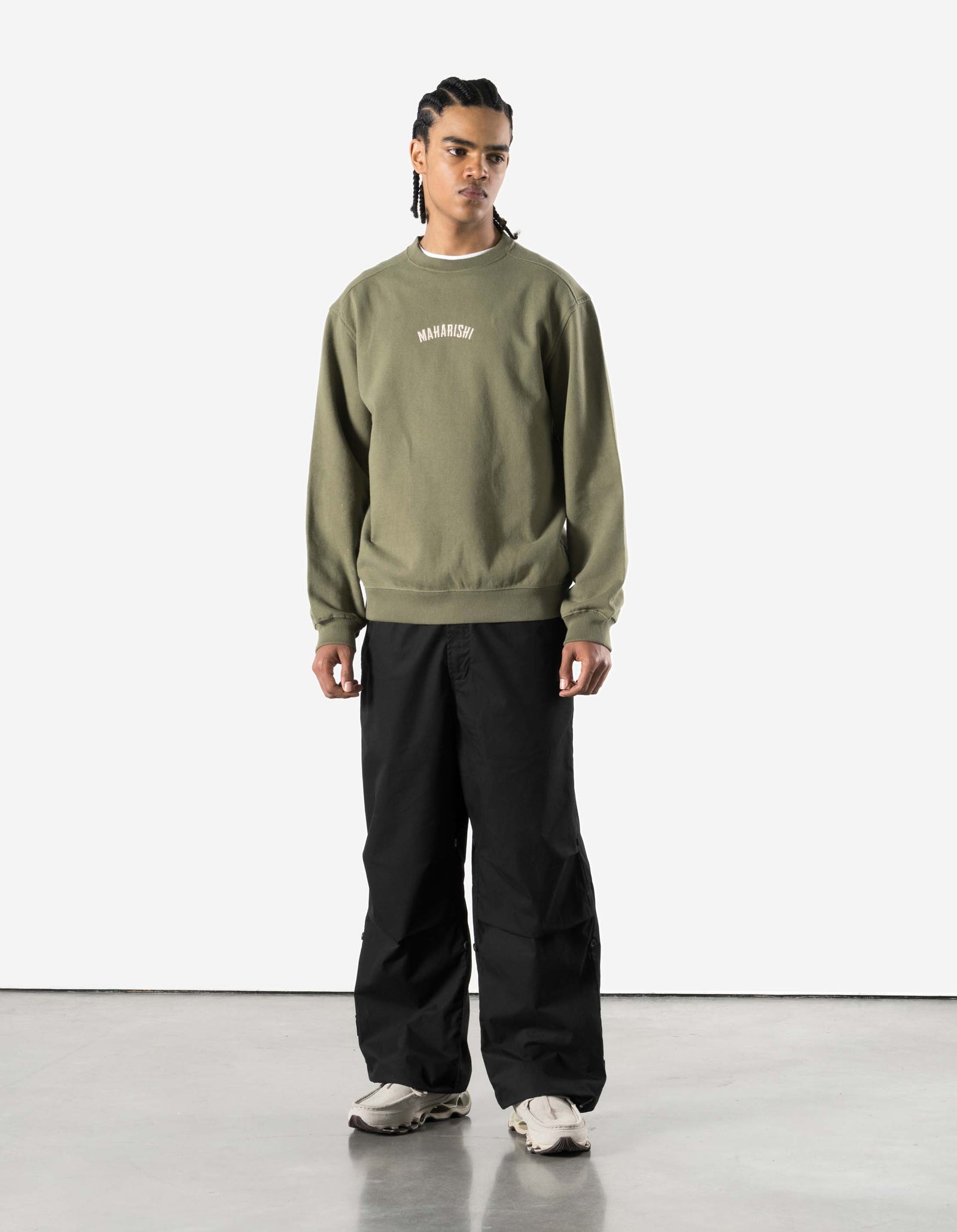 7288 Maharishi Organic Crew Sweat Olive OG-107F