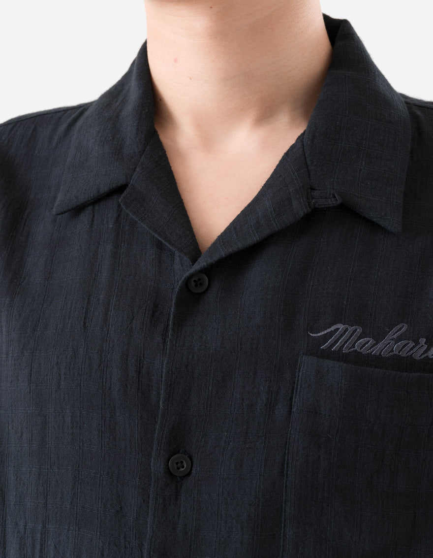 7316 Light Double Voile Cuban Shirt Navy