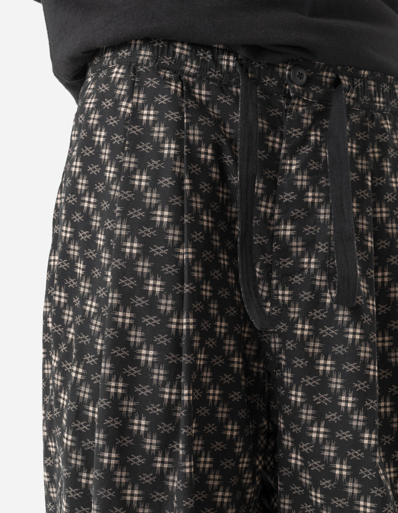 7323 Kasuri Loose Track Pants Sumi Black