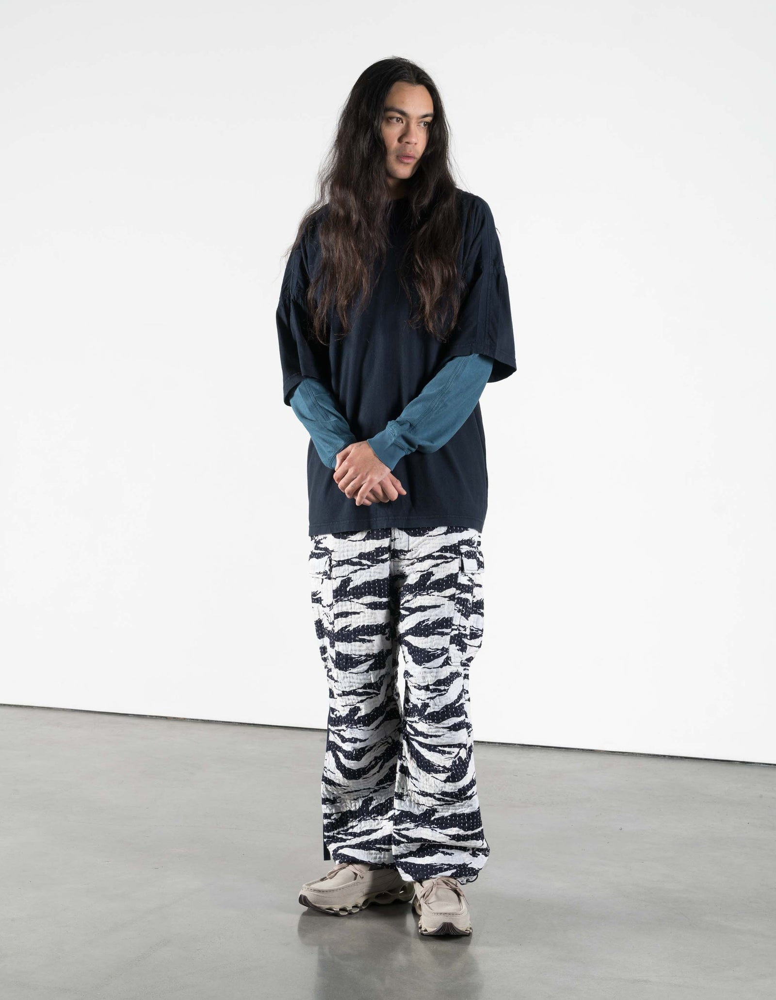 7334 Tigerstripe Stitch M65 Pants Navy/Ecru