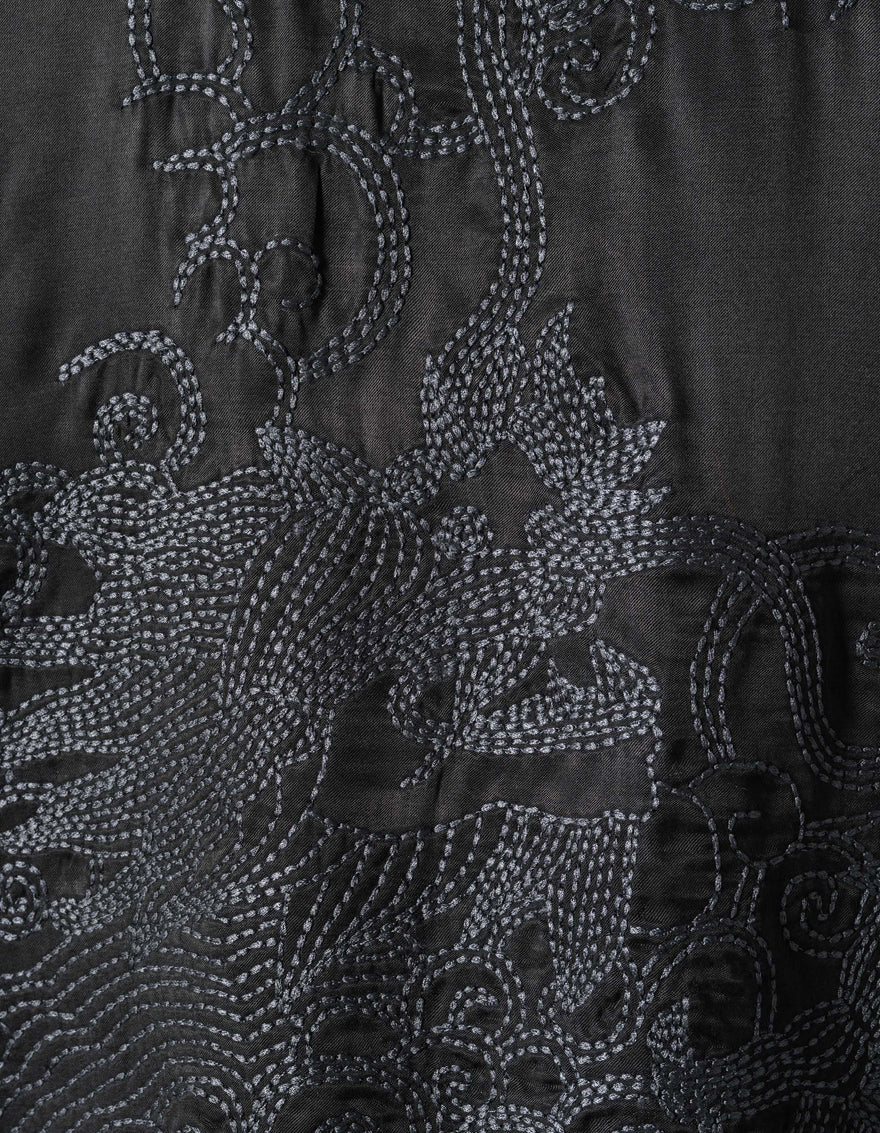 7365 Ascending Dragon Cupro Shirt Black