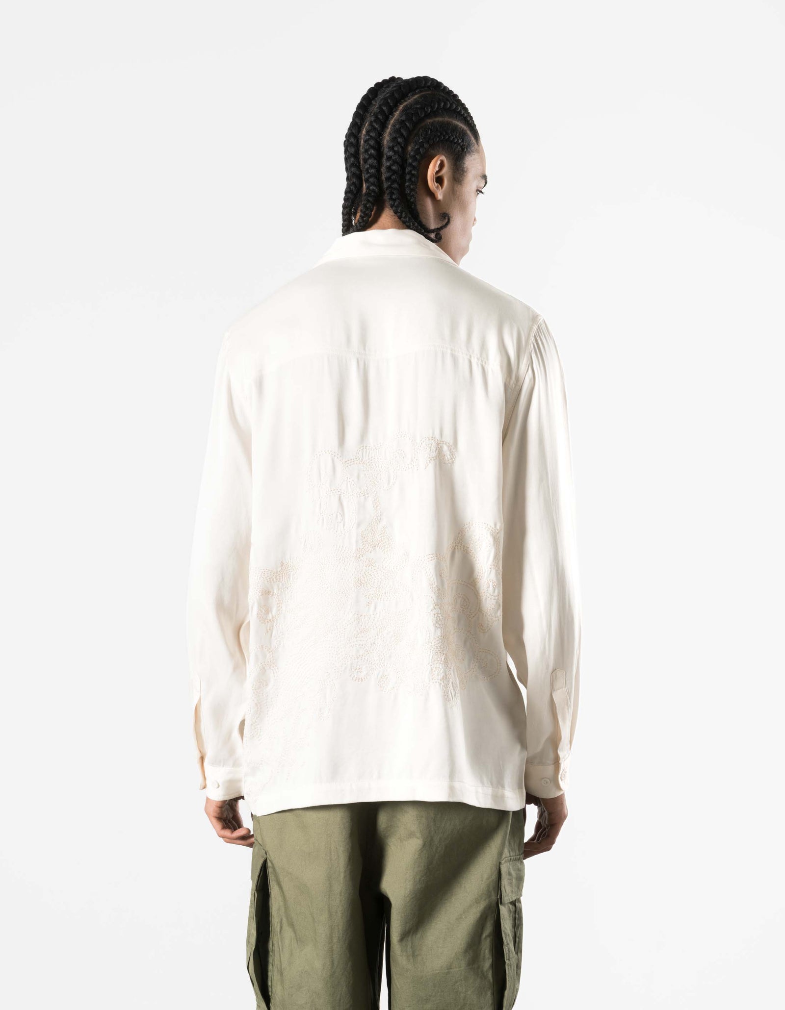7365 Ascending Dragon Cupro Shirt Ecru