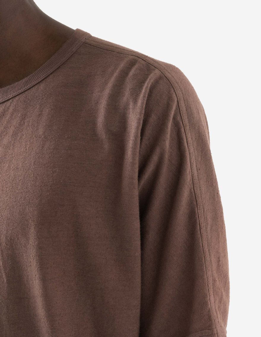5234 Hemp Cross Loose T-Shirt Earth Brown