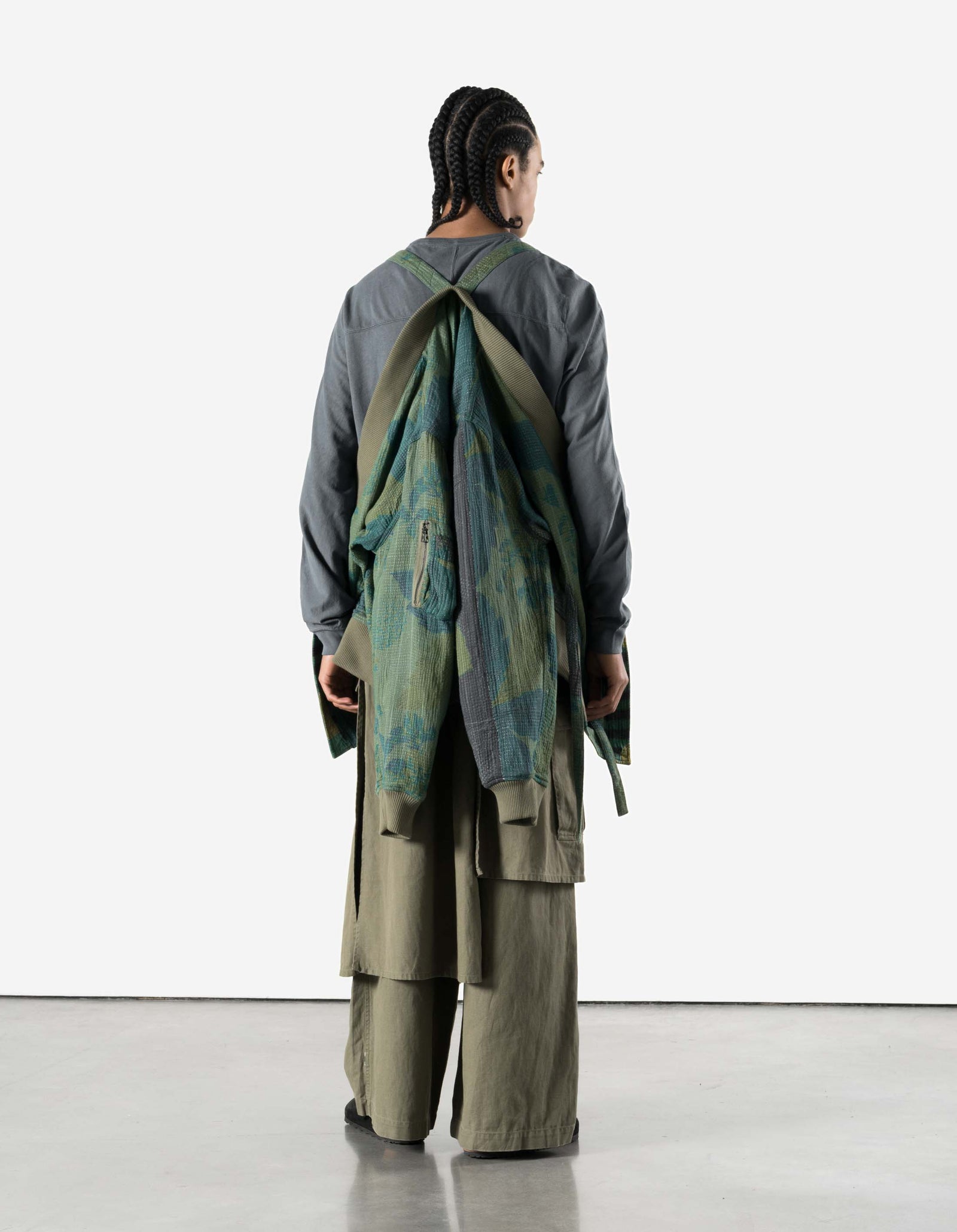 7186 Upcycled MA1 Kimono Olive